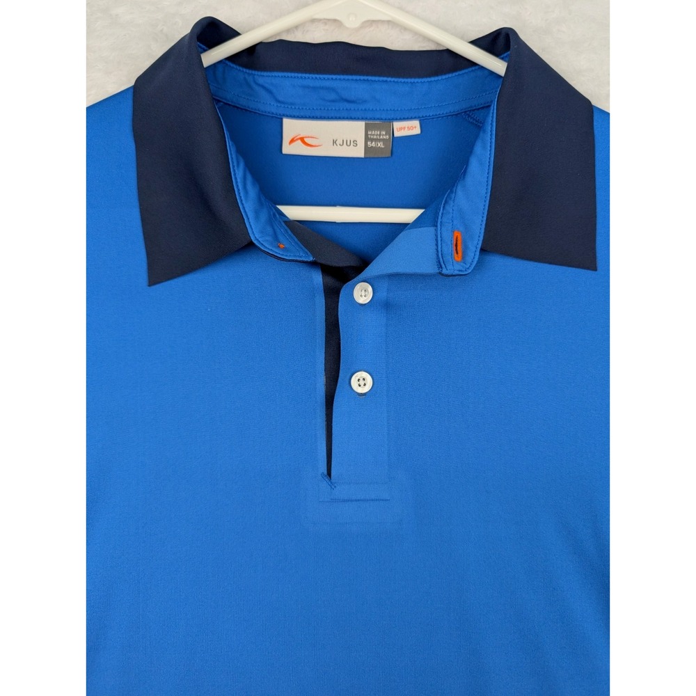 KJUS Superload Polo Shirt Men's 54 XL Blue Cooling Stretch Golf UPF 50+